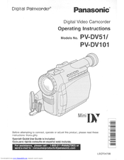 Panasonic Digital Palmcorder PV-DV101 Operating Manual