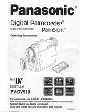 Panasonic PVDV910D - DIGITAL VIDEO CAMCOR Operating Manual