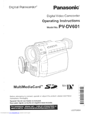 Panasonic PVDV601D - DIGITAL VIDEO CAMCOR Operating Manual