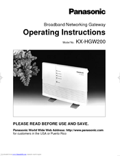 Panasonic KX-HGW200 Operating Instructions Manual