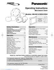 Panasonic NNH604BF - MICROWAVE -1.2 CUFT Operating Instructions Manual