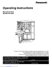 Panasonic NNS244 - MICROWAVE 2.0 C/OTR Operating Instructions Manual