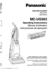Panasonic MCUG583 - PLATINUM UPRIGHT VACUUM Operating Instructions Manual