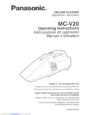 Panasonic MCV20 - HAND HELD VACUUM Operating Manual