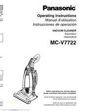 Panasonic MCV7722 - UPRIGHT VACUUM - MULTI-LANG Operating Instructions Manual