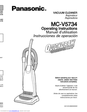 Panasonic MCV5734 - UPRIGHT VACUUM Operating Manual