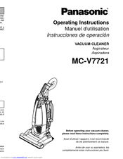 Panasonic MCV7721 - UPRIGHT VACUUM Operating Instructions Manual