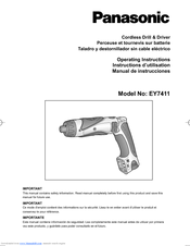 Panasonic EY7411 - CORDLESS DRILL & DRIVER Operating Instructions Manual