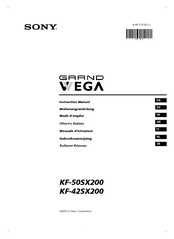 Sony GRAND WEGA KF-42SX200 Instruction Manual