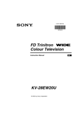 Sony FD Trinitron KV-28EW20U Instruction Manual