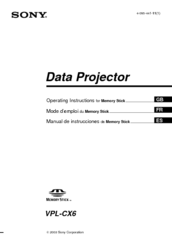 Sony Superlite VPL-CX6 Operating Instructions Manual