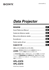 Sony VPL-CX76 Quick Reference Manual