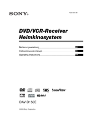 Sony DAV-D150E Operating Instructions Manual