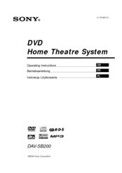 Sony DAV-SB200 Operating Instructions Manual