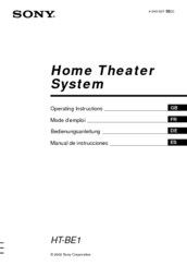 Sony HT-BE1 Operating Instructions Manual