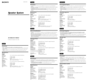 Sony SS-XB800AV Specifications