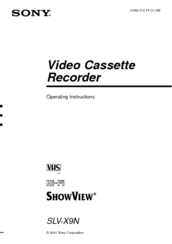 Sony SLV-X9N ShowView Operating Instructions Manual