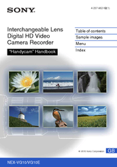 Sony Handycam NEX-VG10E Handbook