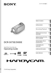 Sony Handycam DCR-SX83E Operating Manual