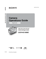 Sony Handycam DCR-HC1000E Camera Operations Manual