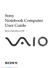 Sony VAIO PCG-735 User Manual