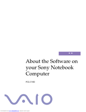 Sony PCG-C1XN Software Manual