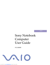 Sony VAIO PCG-Z600RE User Manual