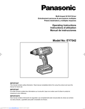 Panasonic EY7542LN2L Operating Instructions Manual