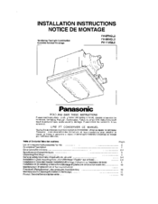 Panasonic FV-08VQL2 Installation Instructions Manual