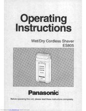 Panasonic ES-805 Operating Manual