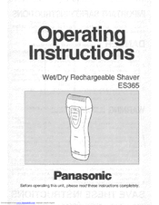 Panasonic ES-365 Operating Instructions Manual