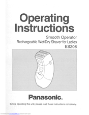 Panasonic ES208A Operating Instructions Manual