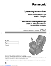 Panasonic EP-MA70CX Operating Instructions Manual