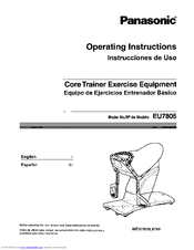 Panasonic EU7805 Operating Instructions Manual