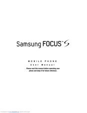 Samsung Focus S SGH-I937 User Manual