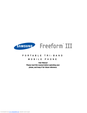 Samsung Freeform III User Manual