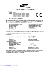 Samsung PS59D579 Declaration Of Conformity