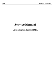 Acer S243HL - Bmii Widescreen Slim WLED Display Service Manual