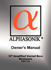Alphasonik PBAT10E Owner's Manual