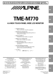 Alpine TME-M770 Owner's Manual