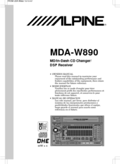 Alpine MDA-W890 Owner's Manual