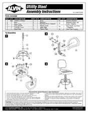 Alvin Urethane Utility Stool DC208 Assembly Instructions