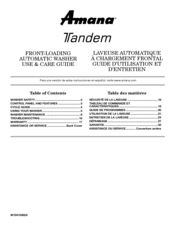 Amana TANDEM Use & Care Manual