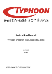TYPHOON TYPHOON TYPHOON SPEEDNET WIRELESS PCMCIA CARD Instruction Manual