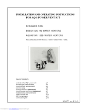 AquaStar 125BL Installation And Operating Instructions Manual