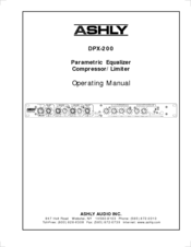 Ashly DPX-200 Operating Manual
