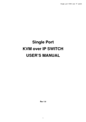 Avocent Single port KVM over IP switch User Manual