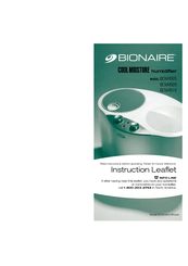 Bionaire COOL MOISTURE BCM4510 Instruction Leaflet