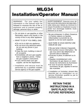 Maytag MLG34 Installation & Operator's Manual
