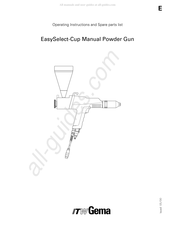 ITW Gema EasySelect-Cup Operating Instructions And Spare Parts List